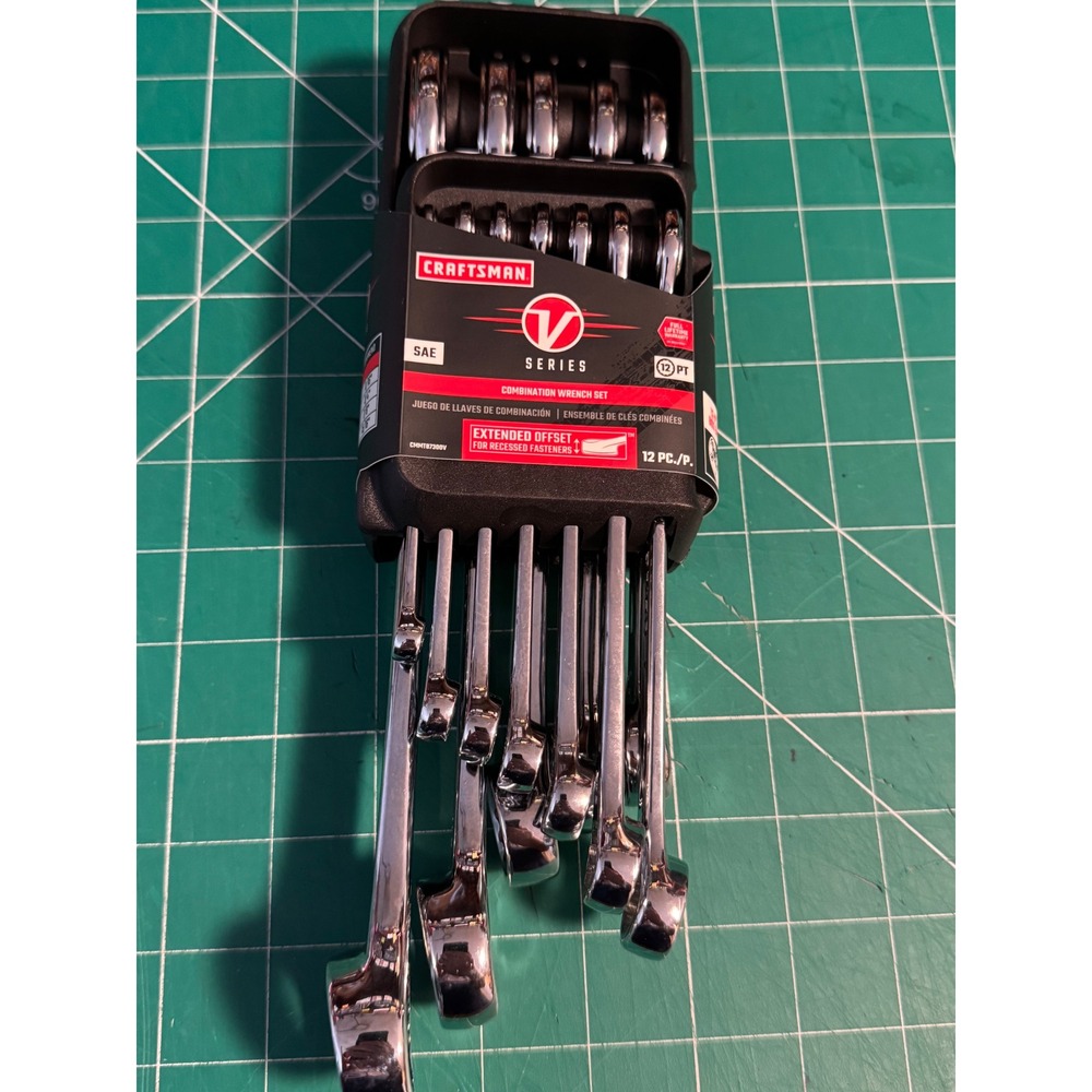 CRAFTSMAN V-Series SAE Combination Wrench Set 12 Piece‎ CMMT87300V 12-Pt Box End